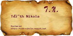 Tóth Nikola névjegykártya