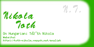 nikola toth business card